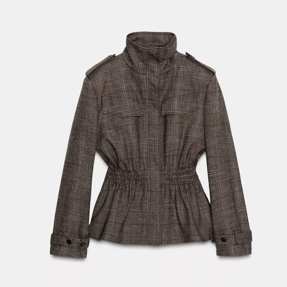 Zara Plaid Wool Blend Jacket ZW Collection - Picture 12 of 16